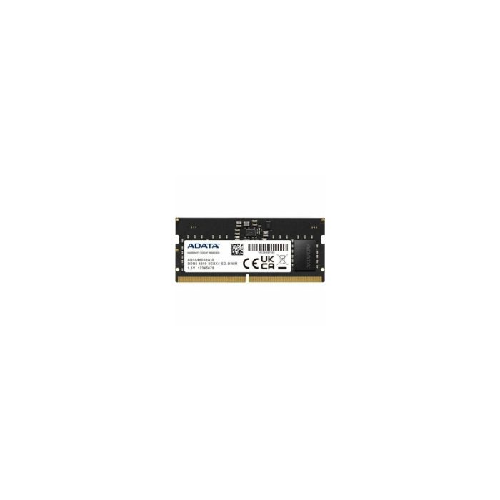 Módulo RAM Adata AD5S48008G-S para Portátil, Computadora de escritorio - 8GB (1 x 8GB) - DDR5-4800/PC5-38400 DDR5 SDRAM - 4800MHz - 1.10V - ECC en matriz - 262-pin - SoDIMM - Toda la vida útil Garantía