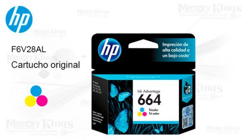 Cartucho de Tinta HP 664 Tricolor Original 100pag.
