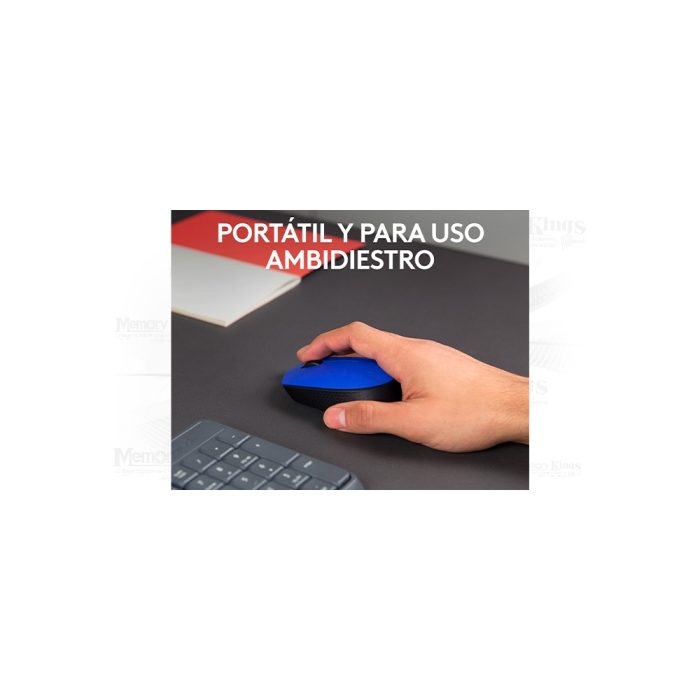 Mouse inalámbrico Logitech M170 azul - Conectividad fiable y diseño ergonómico para comodidad diaria