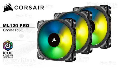 COOLER CASE 120MM CORSAIR ML120 RGB PRO 3IN1 BK