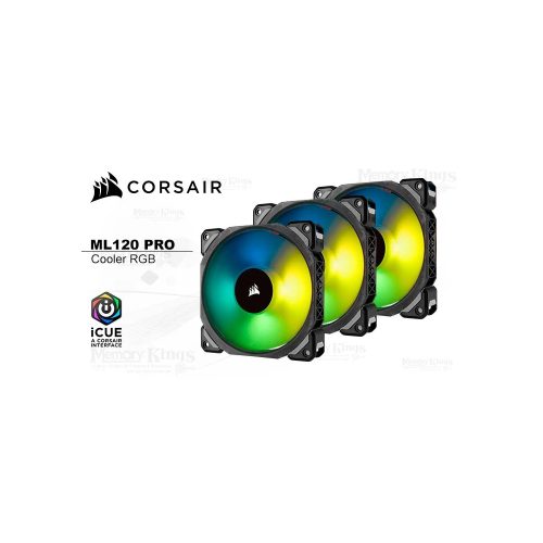 COOLER CASE 120MM CORSAIR ML120 RGB PRO 3IN1 BK