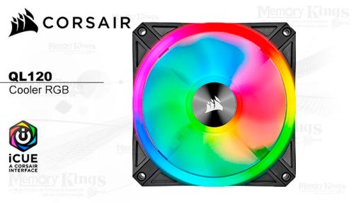 COOLER CASE 120MM CORSAIR QL120 RGB BLACK