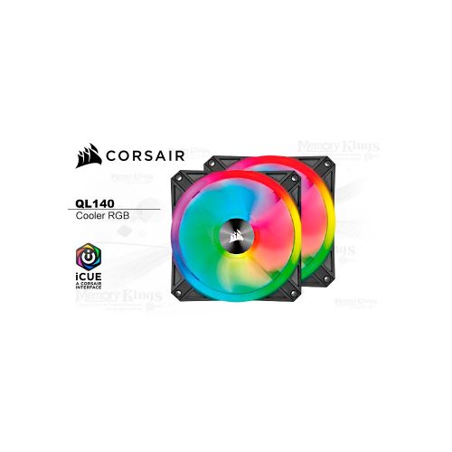 COOLER CASE 140MM CORSAIR QL140 RGB 2IN1 BLACK