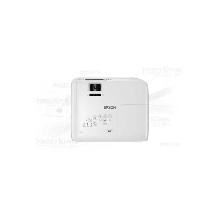 Epson PowerLite E20, proyector portátil 3LCD XGA 3400 lúmenes, color blanco, ideal para presentaciones