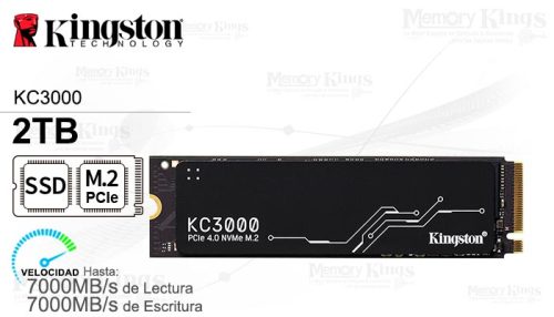 Unidad en estado solido Kingston KC3000, 2048GB, M.2 2280 PCIe Gen 4.0 NVMe