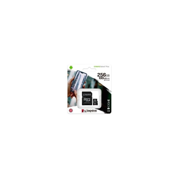 microSDXC Kingston Canvas Select Plus SDCS2 - 256GB - Class 10/UHS-I (U3) - 1 - 100MB/s Leer - 85MB/s Escribir