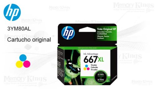 Cartucho de Tinta HP 667XL Tricolor Original 330pa