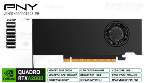NVIDIA QUADRO RTX A2000 12GB 192bit PNY