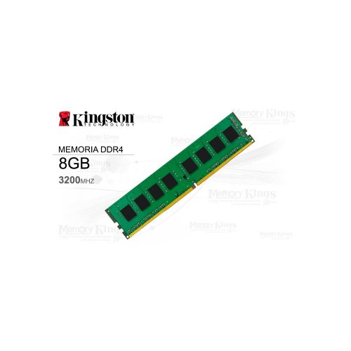 Memoria Kingston 8GB DDR4-3200 MHz, PC4-25600, CL22, 1.2V, 288-Pin, Non-ECC
