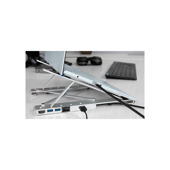 Targus base USB-C portátil de conexión 4K para mouse y teclado, 3 puertos USB, plata
