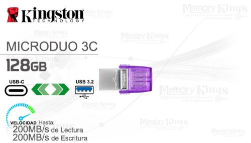 MEMORIA USB|USB-C 128GB KINGSTON MICRODUO 3C