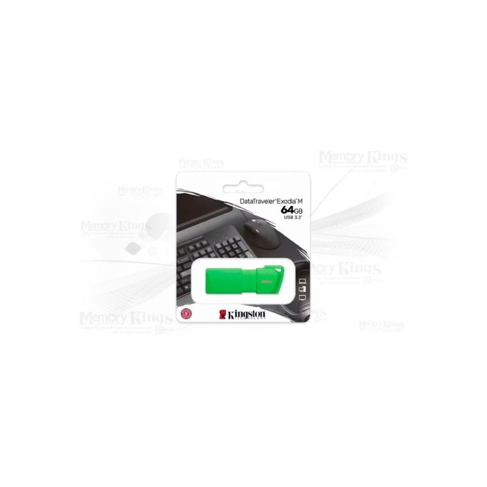Unidad flash Kingston DataTraveler Exodia M 64GB USB 3.2 Verde con 5 años de garantía