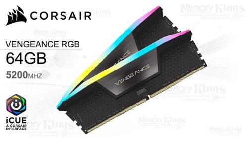 MEMORIA DDR5 64GB 5200 CL40 CORSAIR VENGEANCE RGB BLACK (2x32GB)
