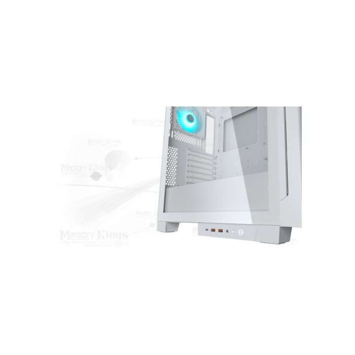 Caja Mid Tower Cougar Airface Eco RGB blanca con iluminación LED y diseño ventilado ideal para gamers