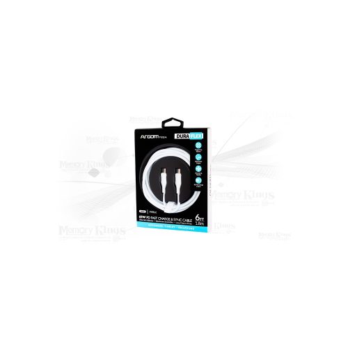 CABLE USB-C A USB-C 1.8mts ARGOMTECH 65W WHITE