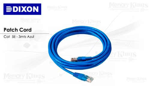 CABLE RED PATCH CORD DIXON 3mt cat-5e Azul