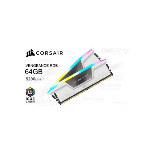 MEMORIA DDR5 64GB 5200 CL40 CORSAIR VENGEANCE RGB WHITE (2x32GB)