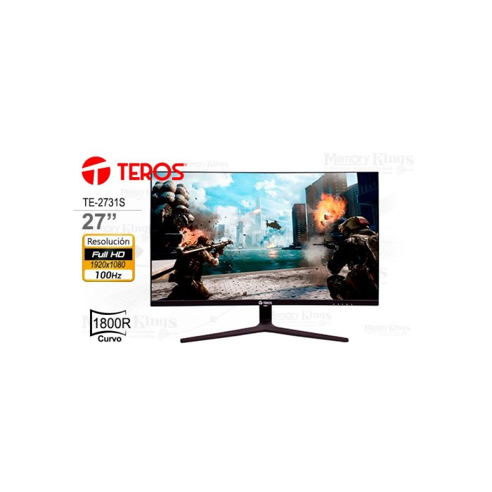 Monitor curvo TEROS TE-2731S, 27" FHD VA, HDMI, VGA