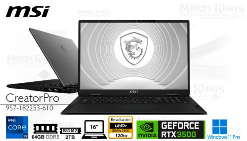 LAPTOP Core i9-14900HX MSI CreatorPro X18 HX 64|2TB|16" QUADRO RTX 3500 Ada, W11PRO