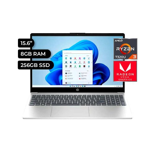 HP 15-FC0005LA - Notebook - 15" - AMD Ryzen 3 7320U - 256 GB SSD - FreeDOS - Silver