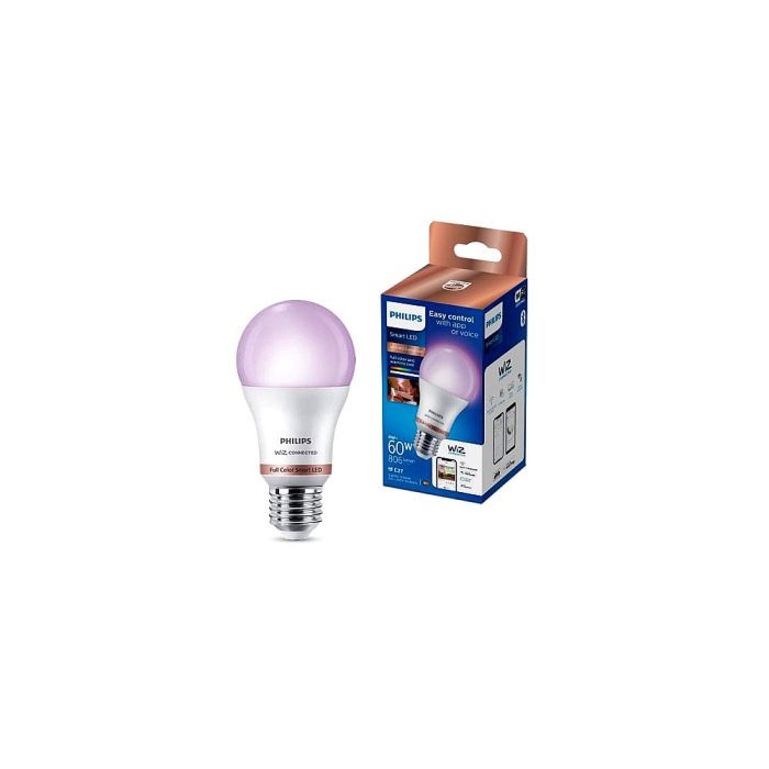 Wiz - Bombilla LED - forma: A60 - escarchado acabado - E27 - 8 W (equivalente 60 W) - clase F - full color
