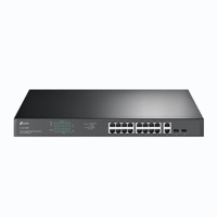 TP-Link JetStream TL-SG1218MP - V1 - conmutador - 16 x 10/100/1000 (PoE+) + 2 x 10/100/1000 + 2 x Gigabit SFP combinado