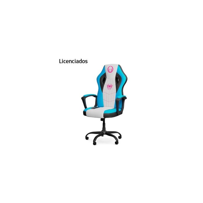 Silla gaming Xtech Ghost Spider alta, 120kg, blanca y azul, respaldo ergonómico para mayor comodidad