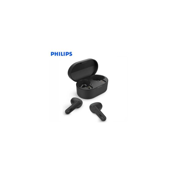 Auriculares Philips True Wireless TAT1138BK - Bluetooth, hasta 15 horas de batería, IPX4, Negro