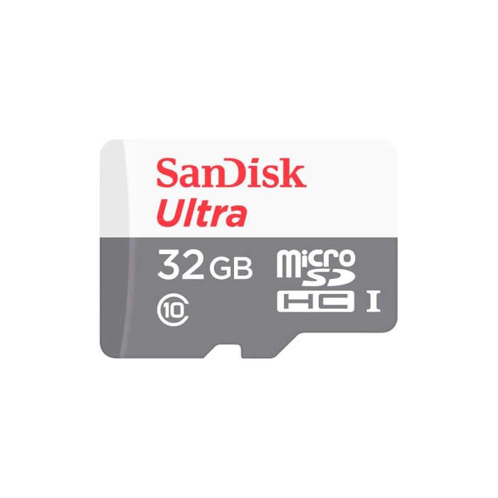 Memoria Flash SanDisk Ultra microSDHC, UHS-I, Class10, 32GB, incluye adaptador SD.