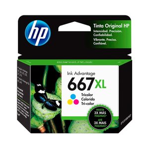 Cartucho de tinta HP 667XL XL Rendimiento Inyección de tinta - Tricolor - Original