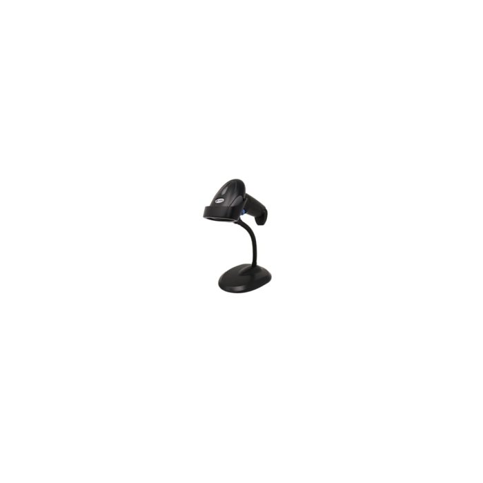 Escáner de mano de código de barras - láser - 1D - 100 escaneos/seg - Escaneo manual - Vida útil del gatillo 10 millones de usos - Interface: USB - Incluye: base y cable - Compatibilidad OS: Windows, Linux, Mac OS