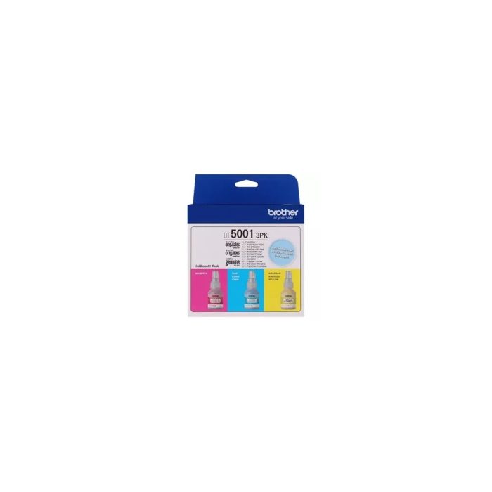 Cartucho de tinta Brother BT5001 Ultra alto Rendimiento Inyección de tinta - Azul ciánico, Magenta, Amarillo - Original Paquete