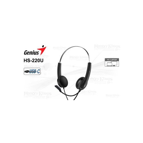AUDIFONO C/MICROF. GENIUS HS-220U USB-C BOTON COPILOT BLACK (31710032401)