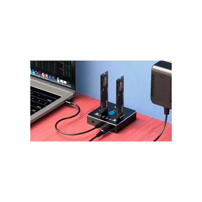 ADAPTADOR M.2 NVME CLONADOR SSD USB-C FIDECO