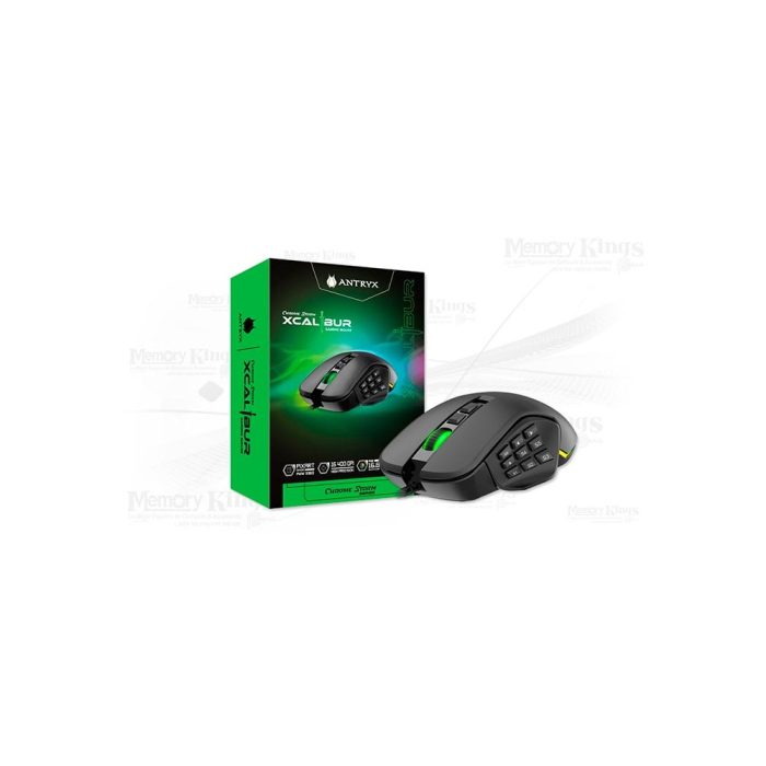 Mouse gaming ANTRYX Xcalibur RGB 16.4K - Alta precisión para MMO y MOBA - Ideal para gamers