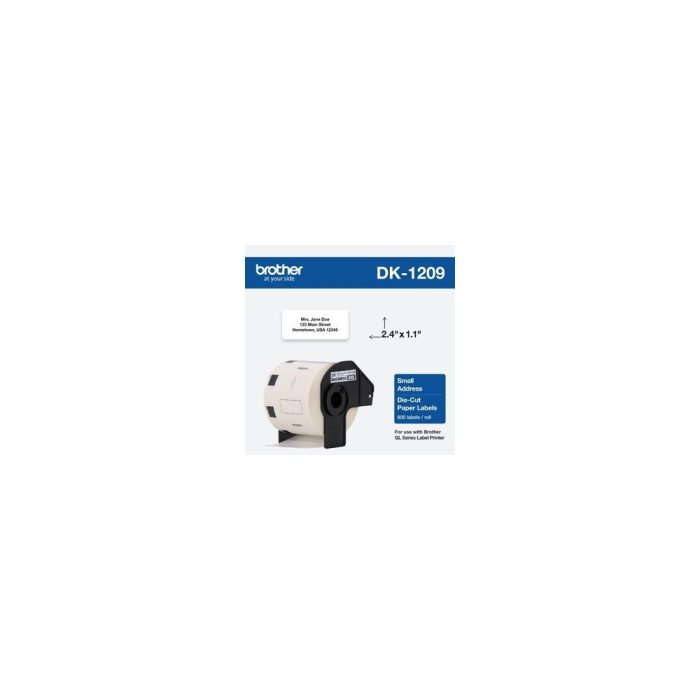 Brother DK1209 Etiqueta de dirección - 28.96mm Width x 61.47mm Longitud - Rectángulo - Térmica - Blanco - 800 / Rollo - 800 / Rollo