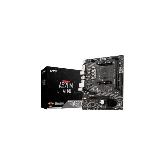 MSI A520M-A PRO - Placa base Micro ATX AM4, ideal para gaming y tareas multitarea