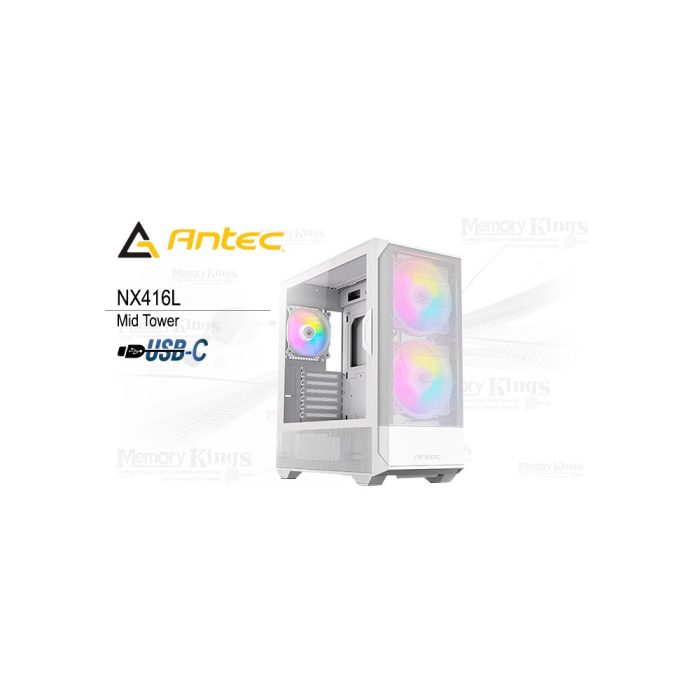 CASE Mid Tower ANTEC NX416L ARGB WHITE