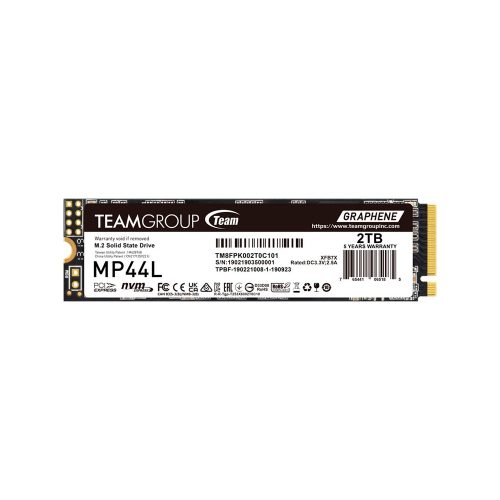 Unidad de estado solido TEAMGROUP MP44L M.2 PCIe 4.0, 2TB, PCIe 4.0 x4 con NVMe