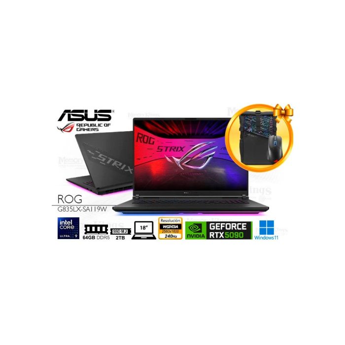 ASUS ROG Strix SCAR 18" - Laptop Core Ultra 9, 64GB RAM, 2TB SSD, GeForce RTX 5090 24GB, Windows 11