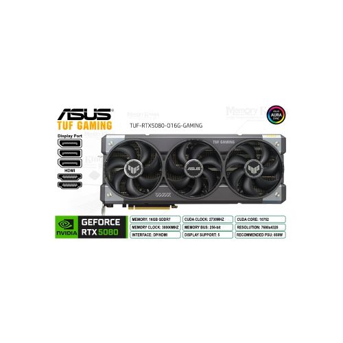 Tarjeta De Video Asus Tuf-Rtx5080-O16G-Gaming, 16Gb Gddr7, Pcie Gen 5.0