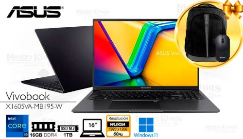 LAPTOP Core i9-13900H ASUS Vivobook 16 X1605VA -MB195 16|1TB|16" grafica Intel Iris Xe, W11HOME