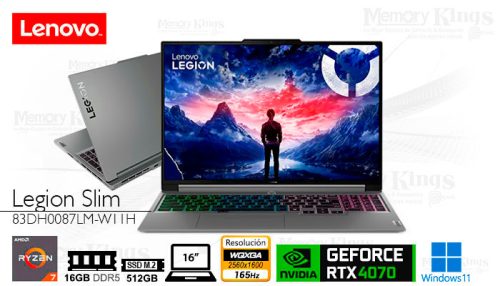 LAPTOP Ryzen 7 8845HS LENOVO LEGION SLIM 5 16AHP9 16|512|16" GEFORCE RTX 4070 8GB, W11HOME