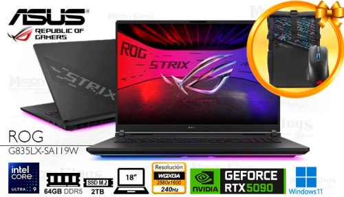 LAPTOP Core Ultra 9 275HX ASUS ROG Strix SCAR 18 G835LX-SA119W 64|2TB|18" GEFORCE RTX 5090 24GB W11HOME