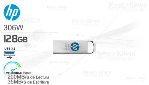 MEMORIA USB 128GB HP 306W METAL SILVER