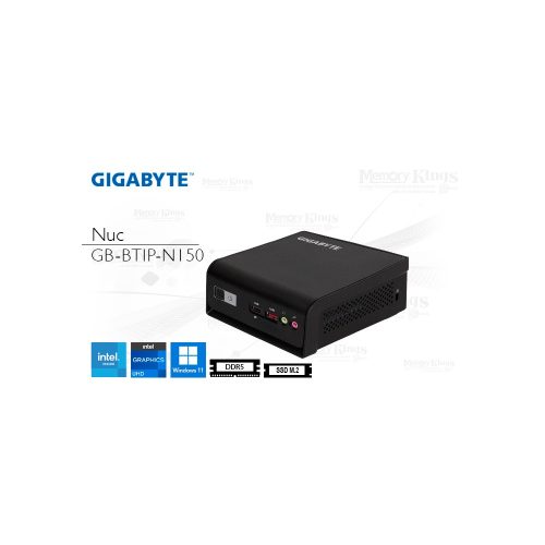 PC Barebone GIGABYTE BRIX Intel N150 DDR5 8|512 graficos Intel UHD, W11PRO