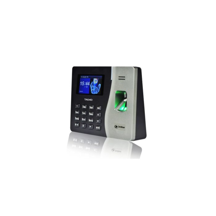 Lector biométrico de huellas dactilares - Modelo TA040, monitor de 2,8"", interfaz  TCP/IP y Puerto USB-Host, equipado con Batería de Respaldo de Energía, incluye software de asistencia de tiempo a trabajar hasta 50 usuarios (Básico), Varios idiomas. Salidas de reporte en formato excel. Gestiona asistencia o control de acceso de puerta con huella, contraseña numerica o tarjeta de proximidad (previa configuración del software)