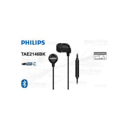 AURICULAR PHILIPS TAE2146BK IN EAR USB-C BLACK
