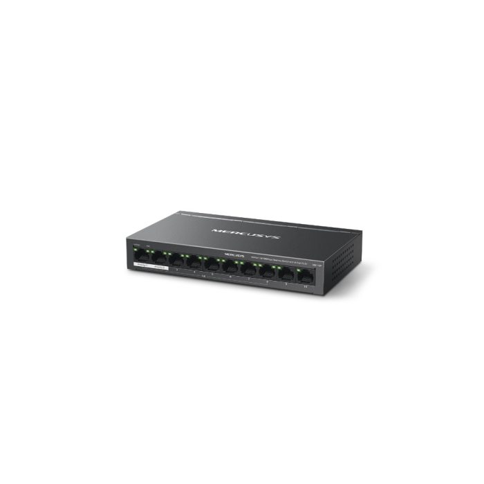 Mercusys MS110P V1 - Conmutador - 10 x 10/100 (8 PoE+) - sobremesa, montaje en pared - PoE+ (65 W)
