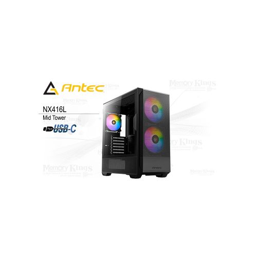CASE Mid Tower ANTEC NX416L ARGB BLACK